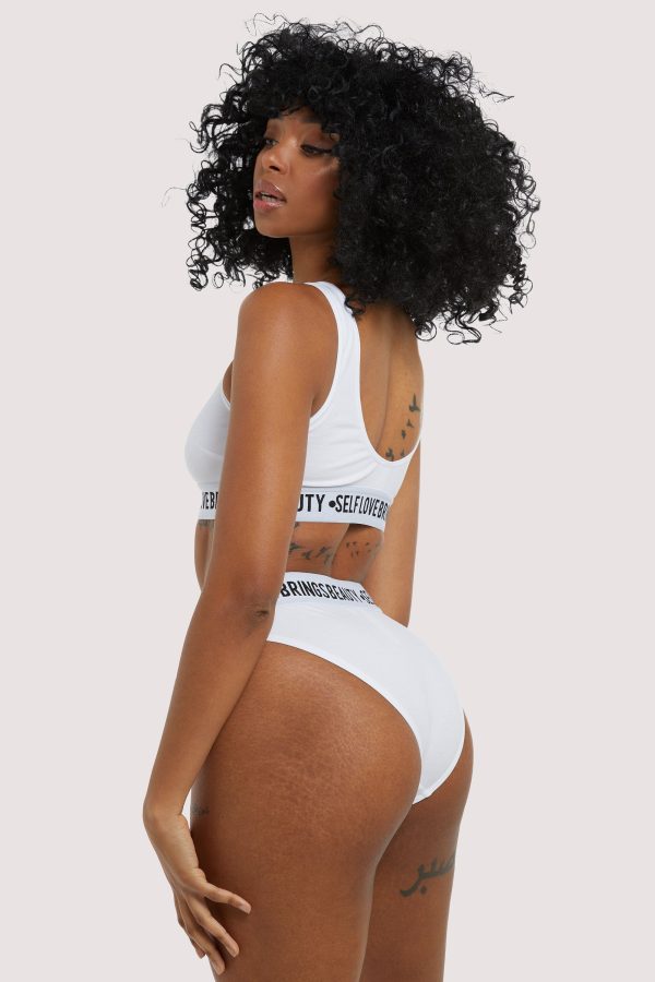 Self Love White Crop top Online Hot Sale