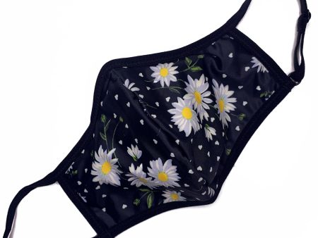 Playful Promises Daisy Print Face Mask Black Discount