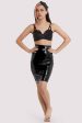 Bettie Page Black Latex Hobble Skirt Online Hot Sale