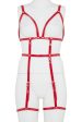 Regalia Open Harness Bra With Leg Cuffs Red Hot on Sale