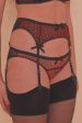 Josie Leopard Mesh Picot Suspender Belt Core on Sale