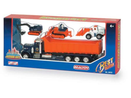 Action City Dump Truck w 3 Vehicles Online Hot Sale