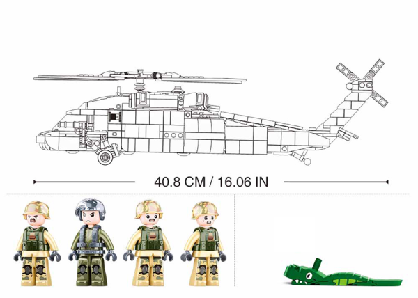 692pcs MB Helicopter Black Hawk Online