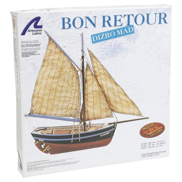 19007 1 25 Bon Retour Fishing Boat Wooden Ship Model For Cheap