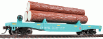 HO T Line Log Dump Car w Logs UP Online now