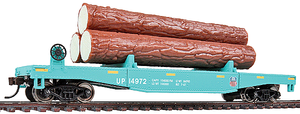 HO T Line Log Dump Car w Logs UP Online now