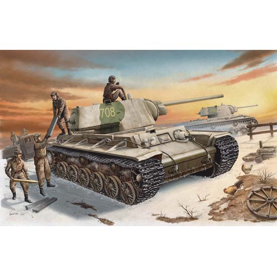 00359 1 35 Russian KV1 Model 1942 Heavy Cast Turret Tank Plastic Model Kit Sale