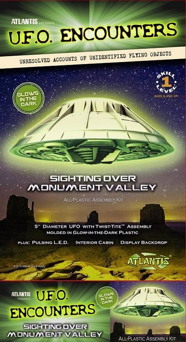 1007G 5   Monument Valley UFO w Light  Glow in the Dark Edition Plastic Model Kit Supply