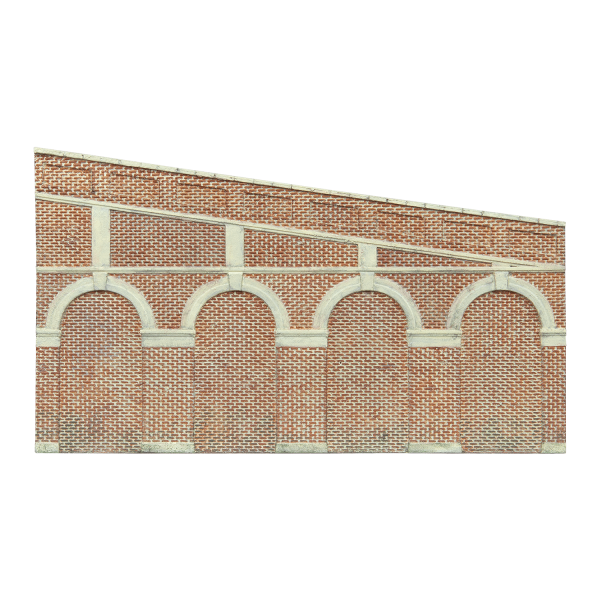 HIGH STEPPED ARCHED RETAINING WALLS X 2 RED BRICK For Cheap