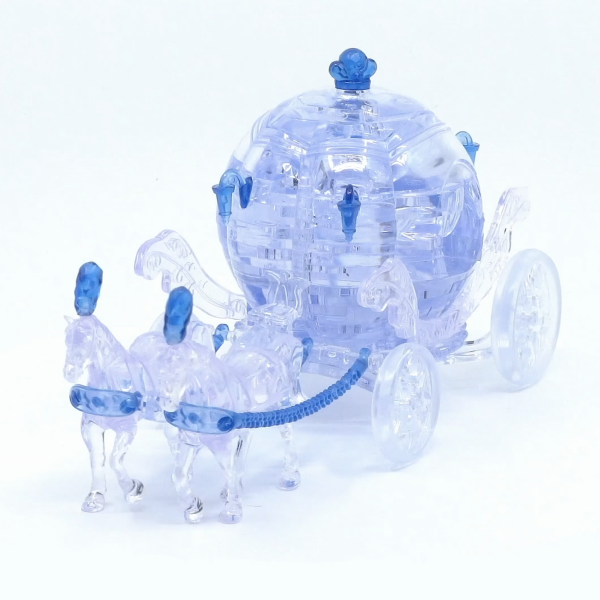 3D Carriage Blue Crystal Puzzle Fashion