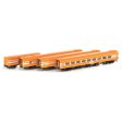 HO VR   VicRail   Tangerine and Silver 4 Car Set VR Orange w  2 Horizontal Silver Stripes Hot on Sale