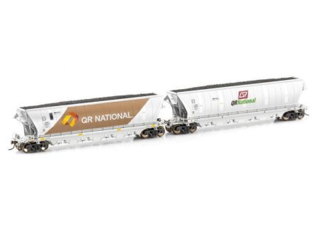 HO QHBH Coal Hopper QR National Silver  and Promo Livery 4 Car Pack Online Hot Sale