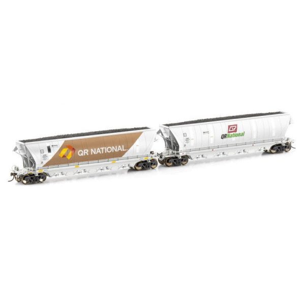 HO QHBH Coal Hopper QR National Silver  and Promo Livery 4 Car Pack Online Hot Sale