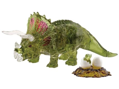 3D Crystal Green Triceratops Cheap