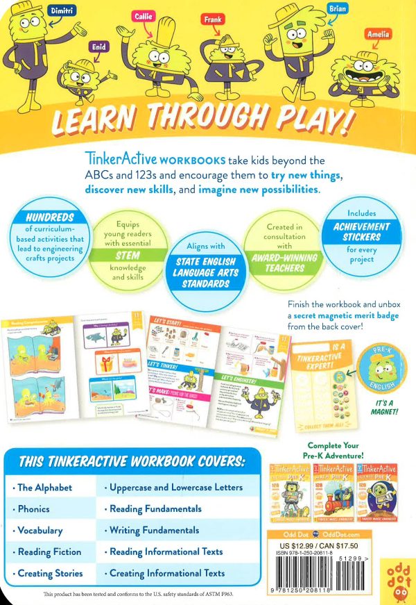 TinkerActive Workbooks: Pre-K English Language Arts Hot on Sale